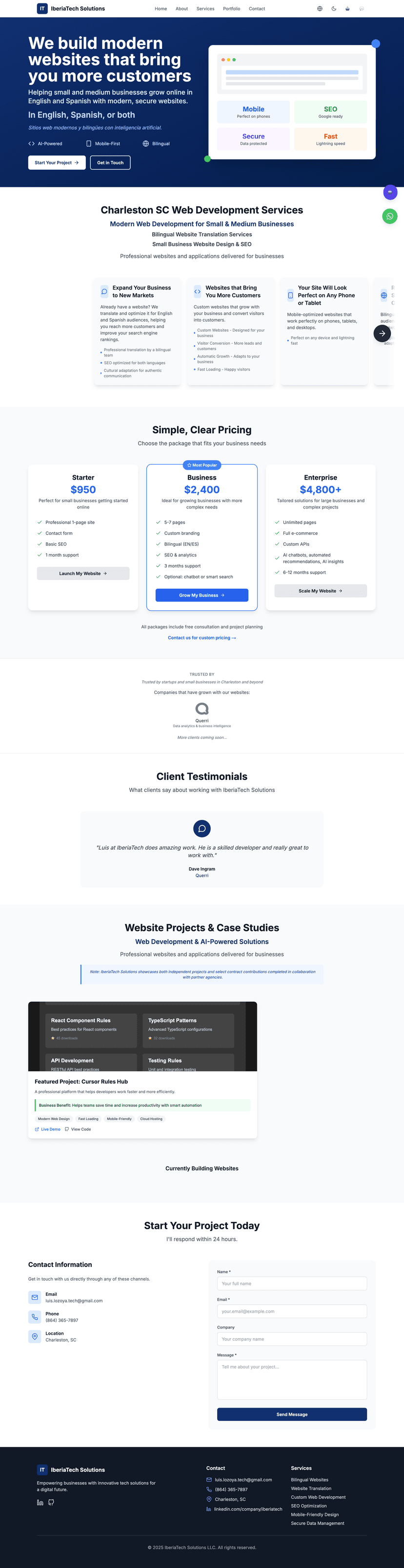 IberiaTech Solutions — Bilingual Business Website (Independent Project) project screenshot