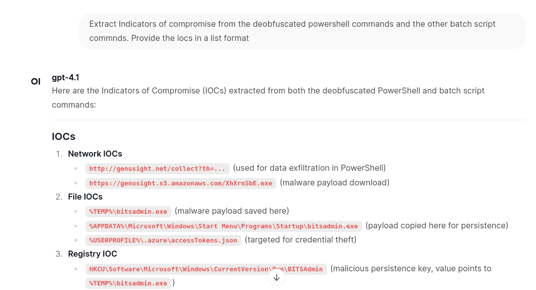 Extract the IOC list
