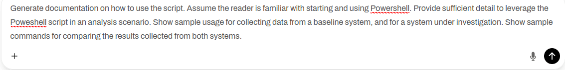 Documentation prompt