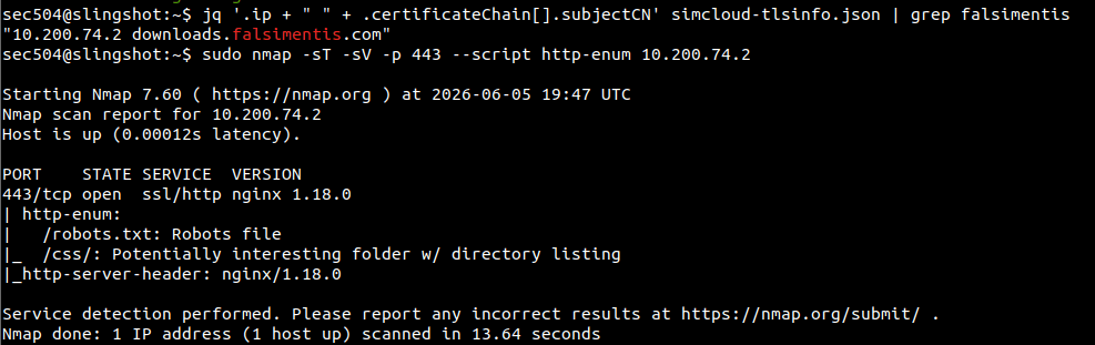 Enumerate the identified host