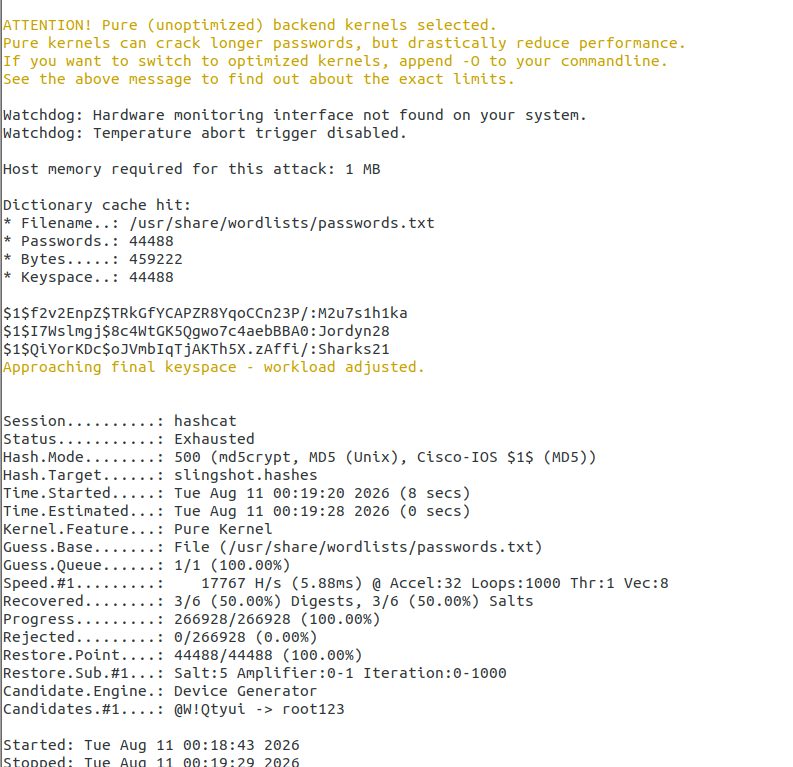 md5crypt dictionary run