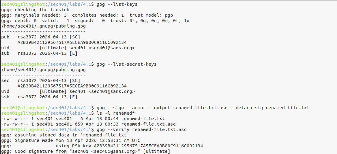Sign a file with a detached ASCII-armored signature
