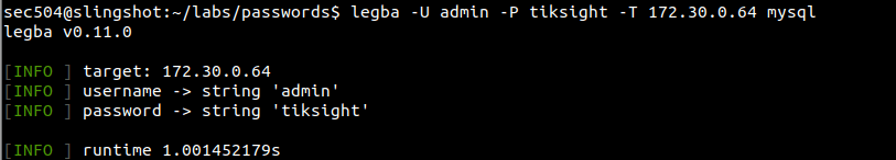 Credential validation vs MySQL