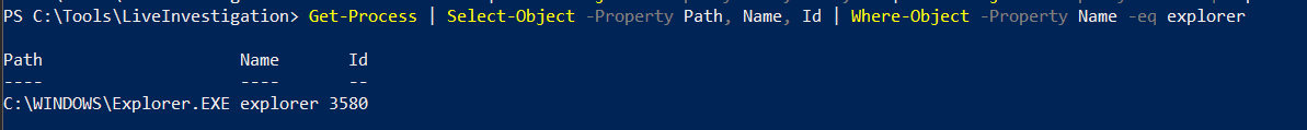 Filter to explorer