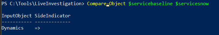 Diff services against baseline