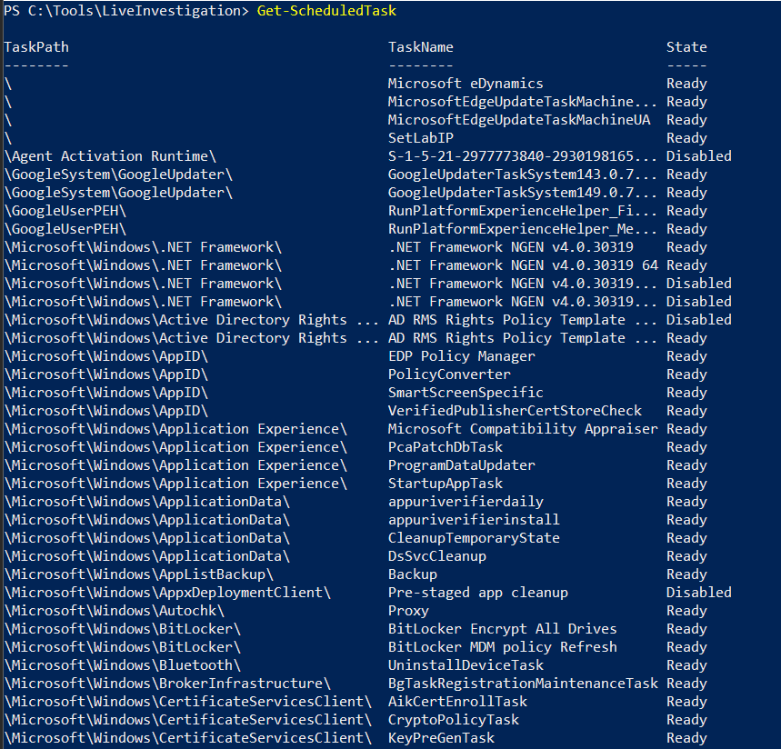 Scheduled task enum