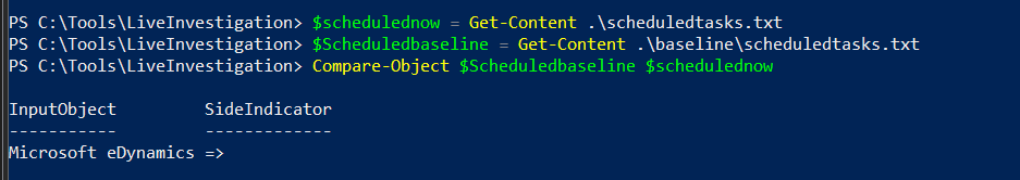 Diff scheduled tasks against baseline