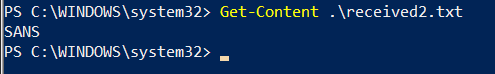 File received on Windows