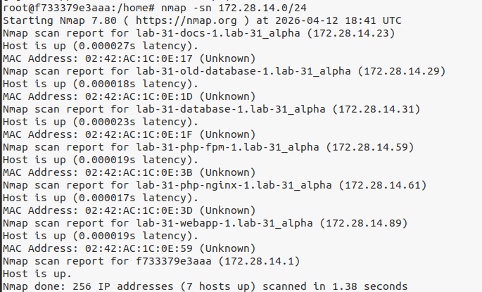 Ping sweep: discover live hosts