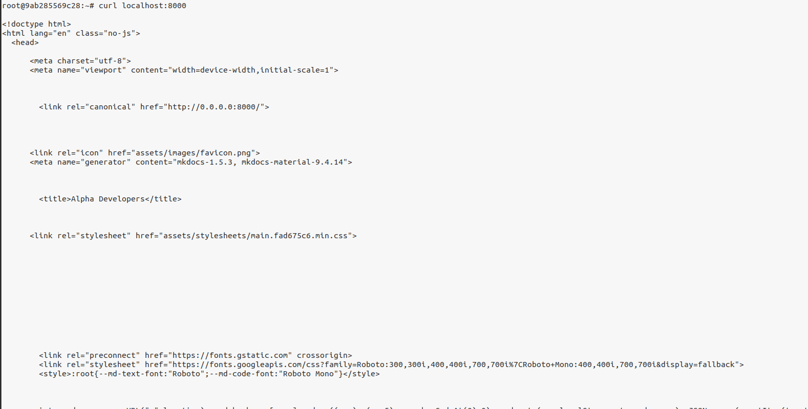Retrieve the served page