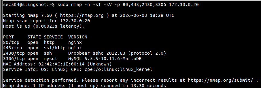Version-detect the .20 services