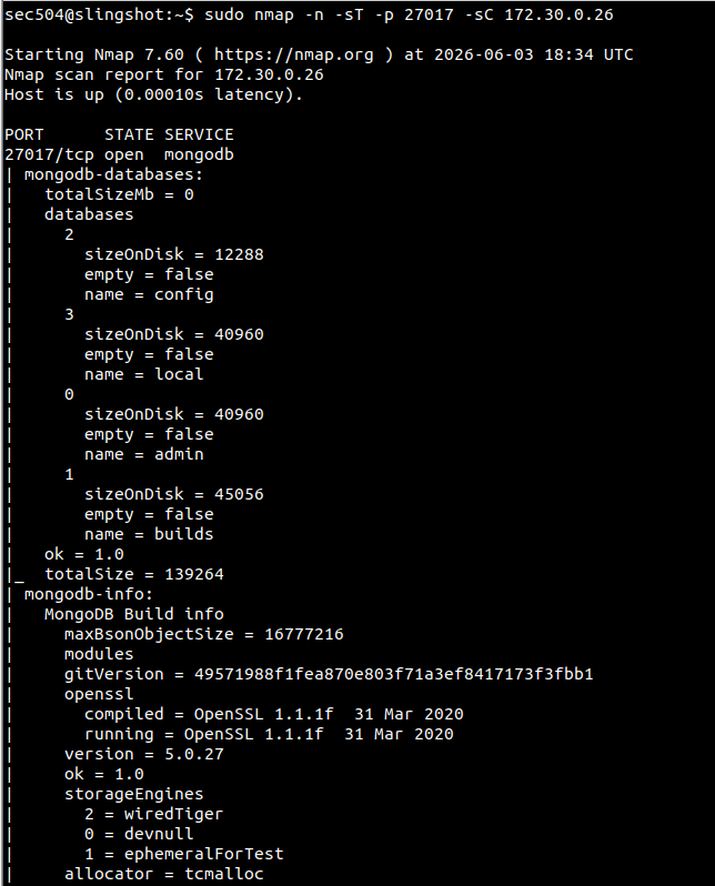 NSE enumeration of MongoDB and save output