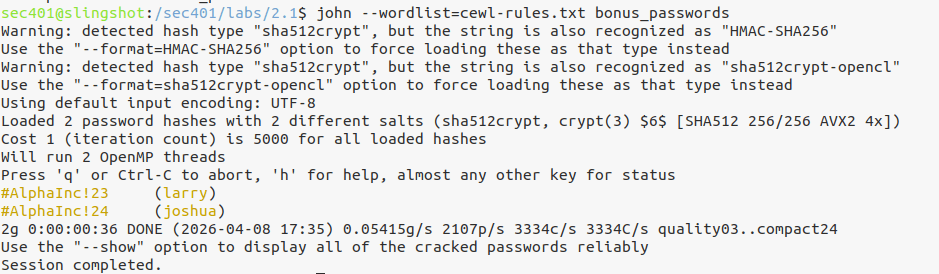 Crack bonus passwords with expanded wordlist