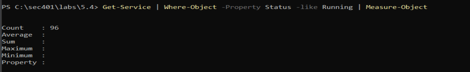 Count the running services