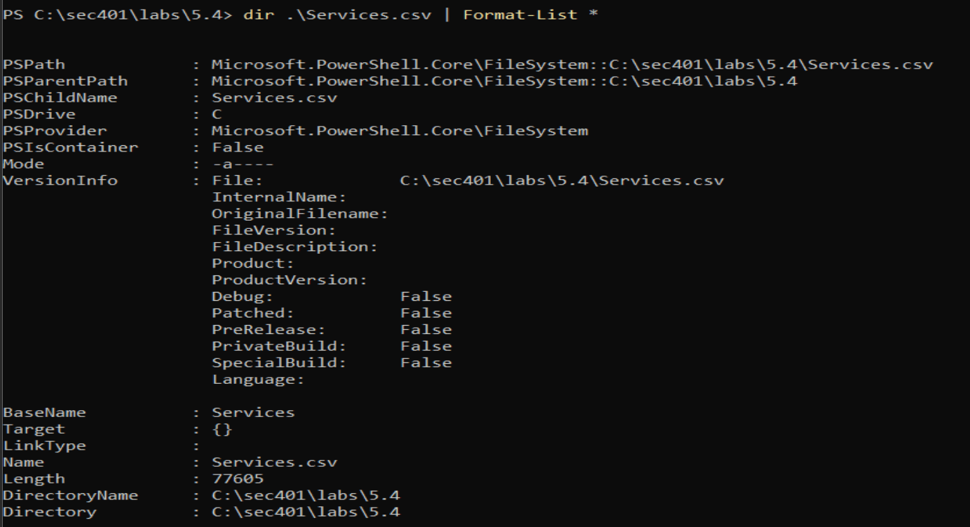 Inspect a file as an object