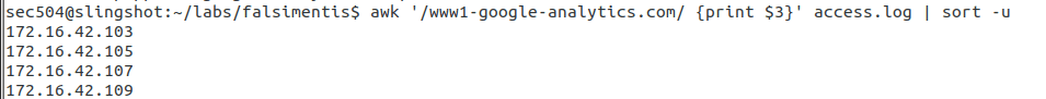 Enumerate every compromised internal host