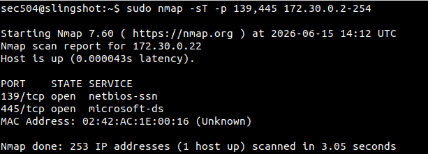 nmap for SMB ports