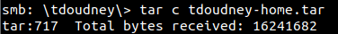 Exfiltrate the home directory in one command