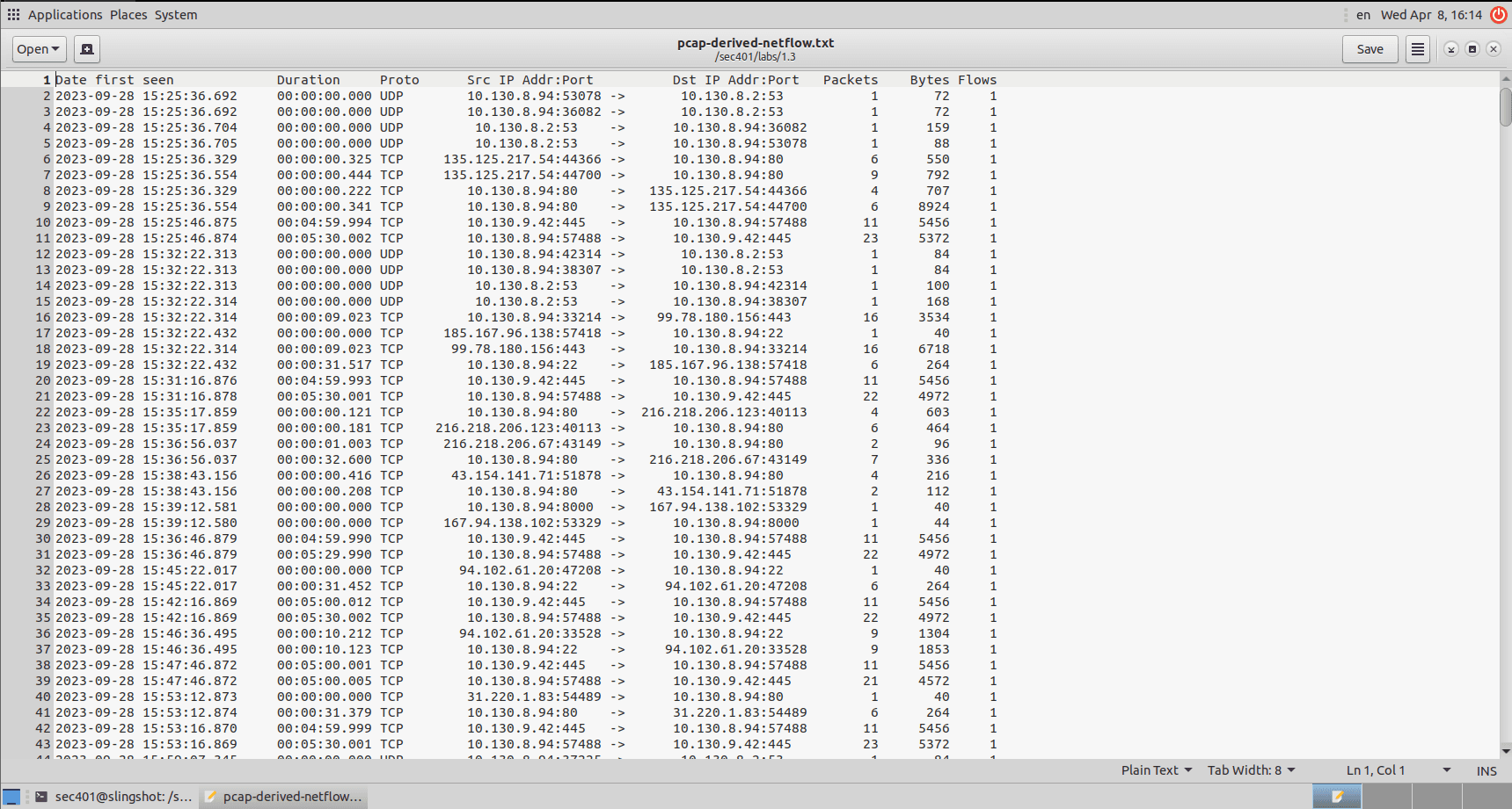 Analyze NetFlow with nfdump