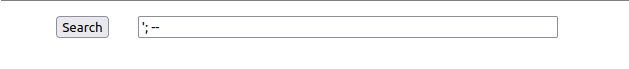 Fix the payload: '; -- with trailing space