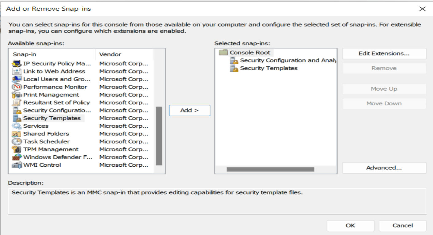 Load the MMC snap-ins